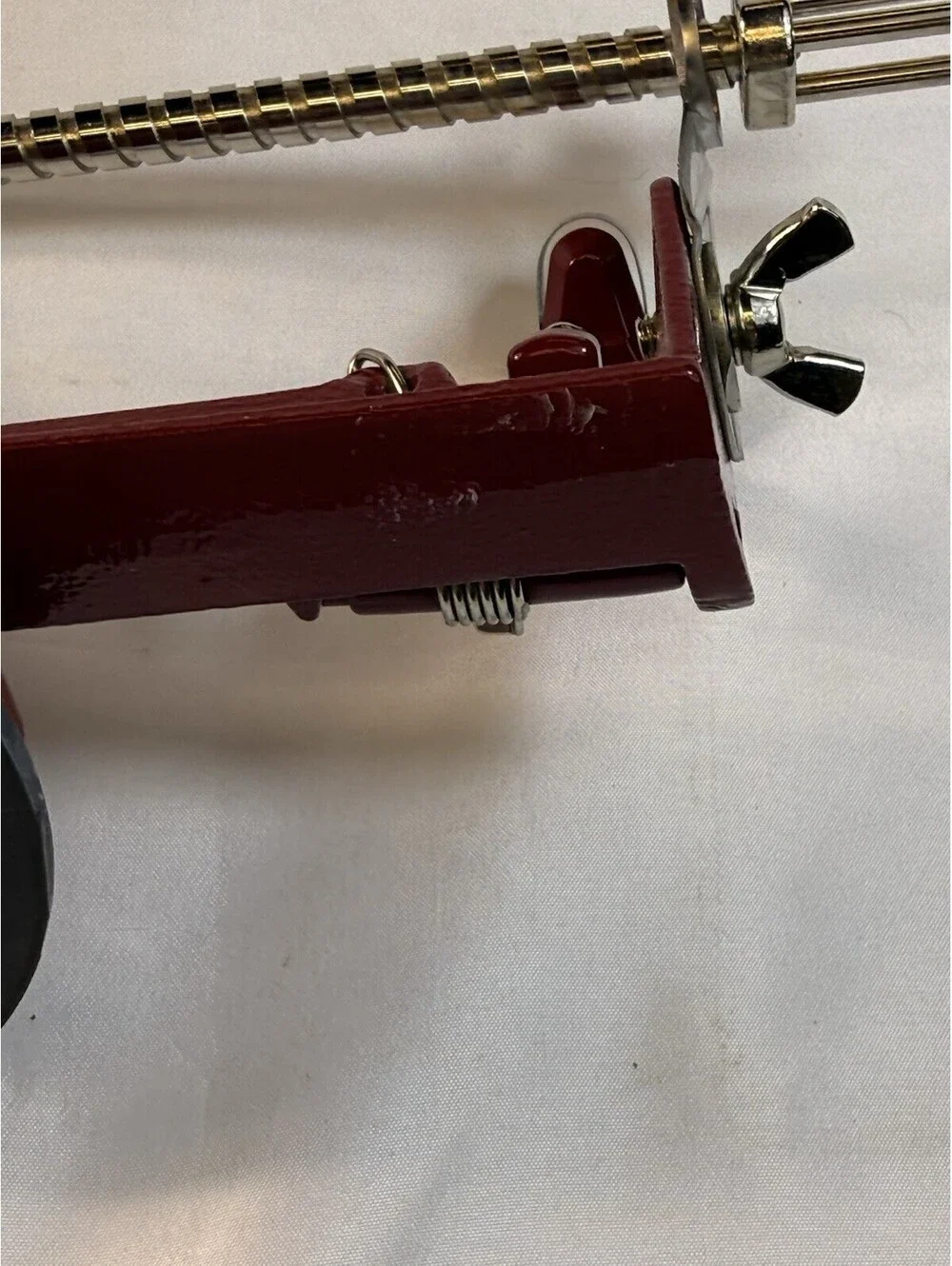 Johnny Apple Peeler by Victorio Suction Base Strong Cast Iron Red
